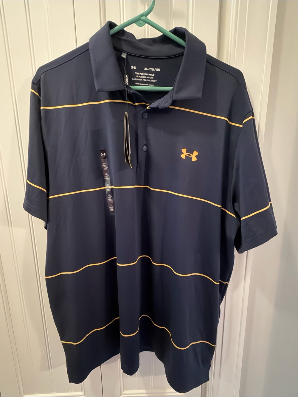 Under Armour Men’s Navy Polo with Thin Stripes